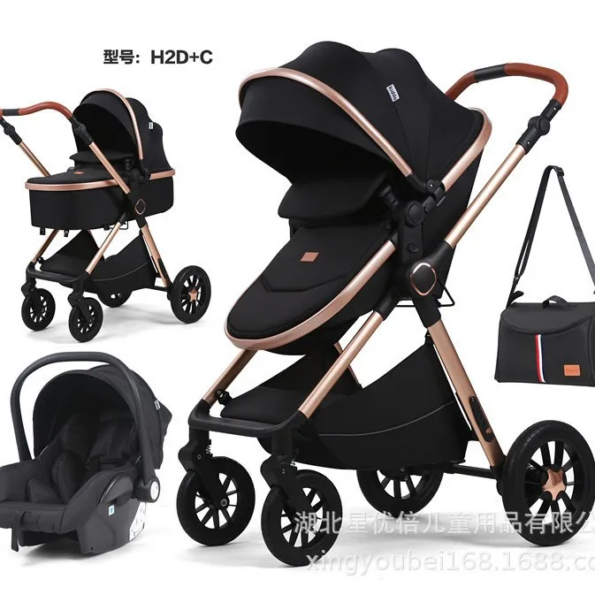 Cochecito de bebé bidireccional plegable con asiento reclinable - imagen 4