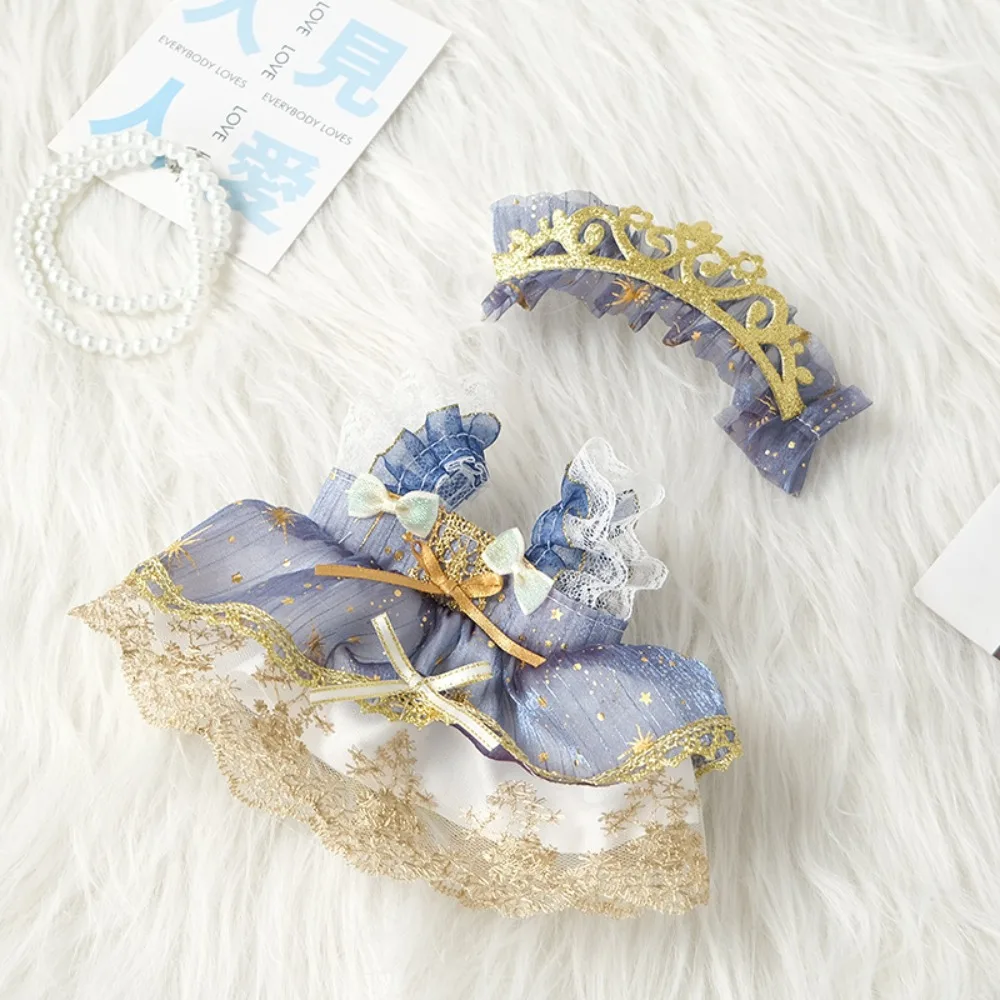 Exquisitos conjuntos de faldas DIY de 20cm, múltiples estilos, falda de sirvienta, corona, diadema de algodón - imagen 4