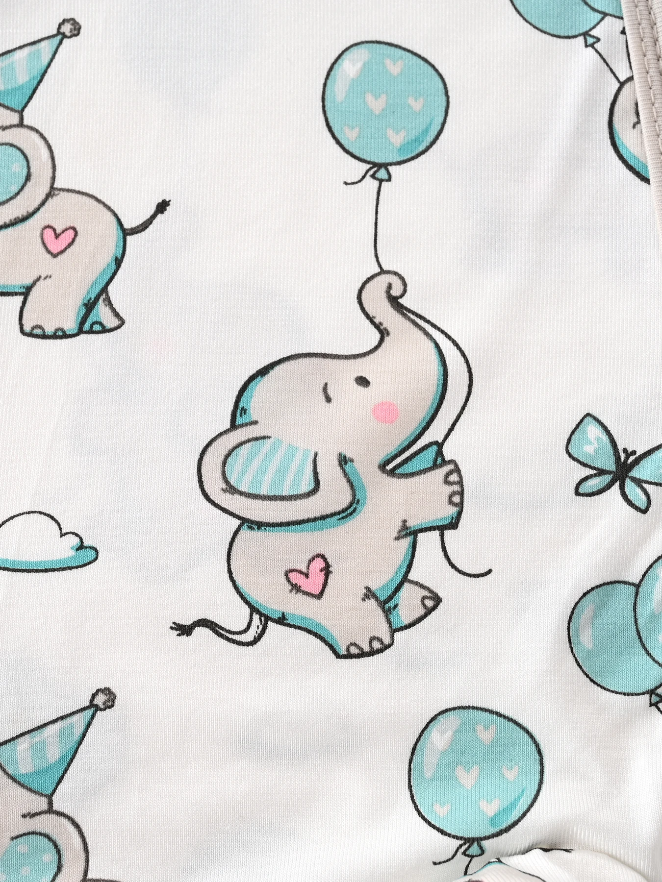 Mono Unisex de manga larga con cremallera y sombrero para bebé, mono con estampado de elefante bonito para niño y niña, pelele infantil de 0-1-3-6M para las cuatro estaciones - imagen 4