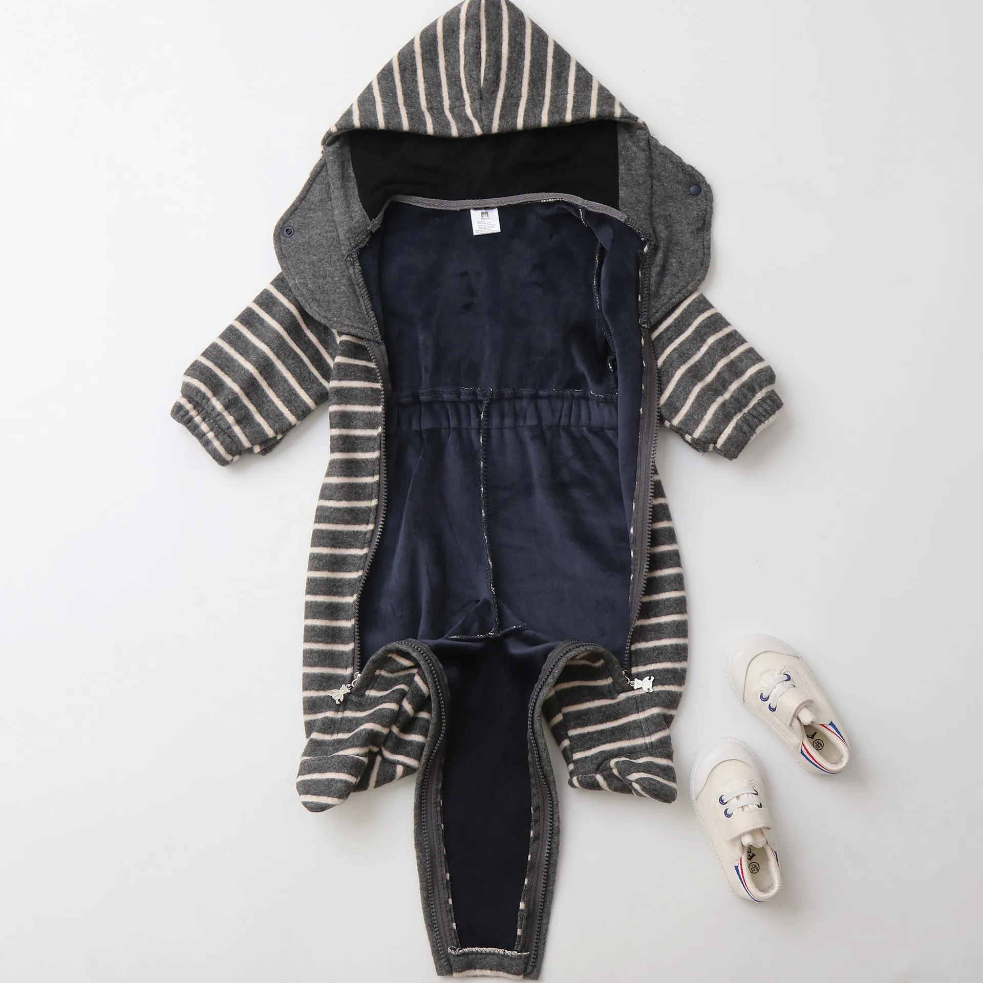 2025 invierno nuevo bebé niños cálido Sudadera con capucha FootiesThicken forro niños monos niño niños traje cortavientos - imagen 5