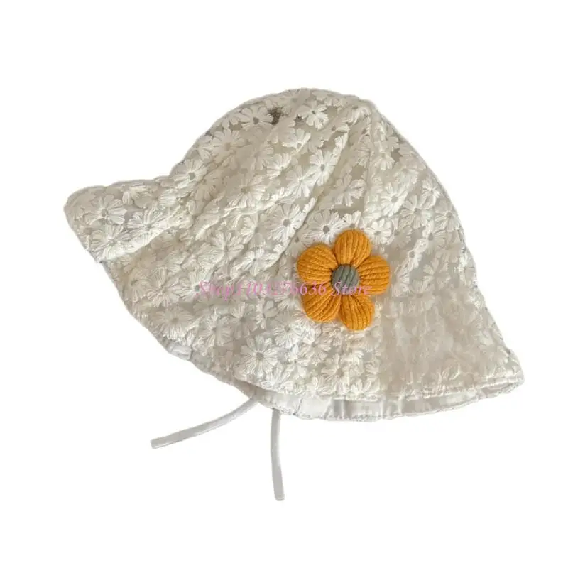 R6FD bebés Sombrero solar protector con acento floral cómodo - imagen 3
