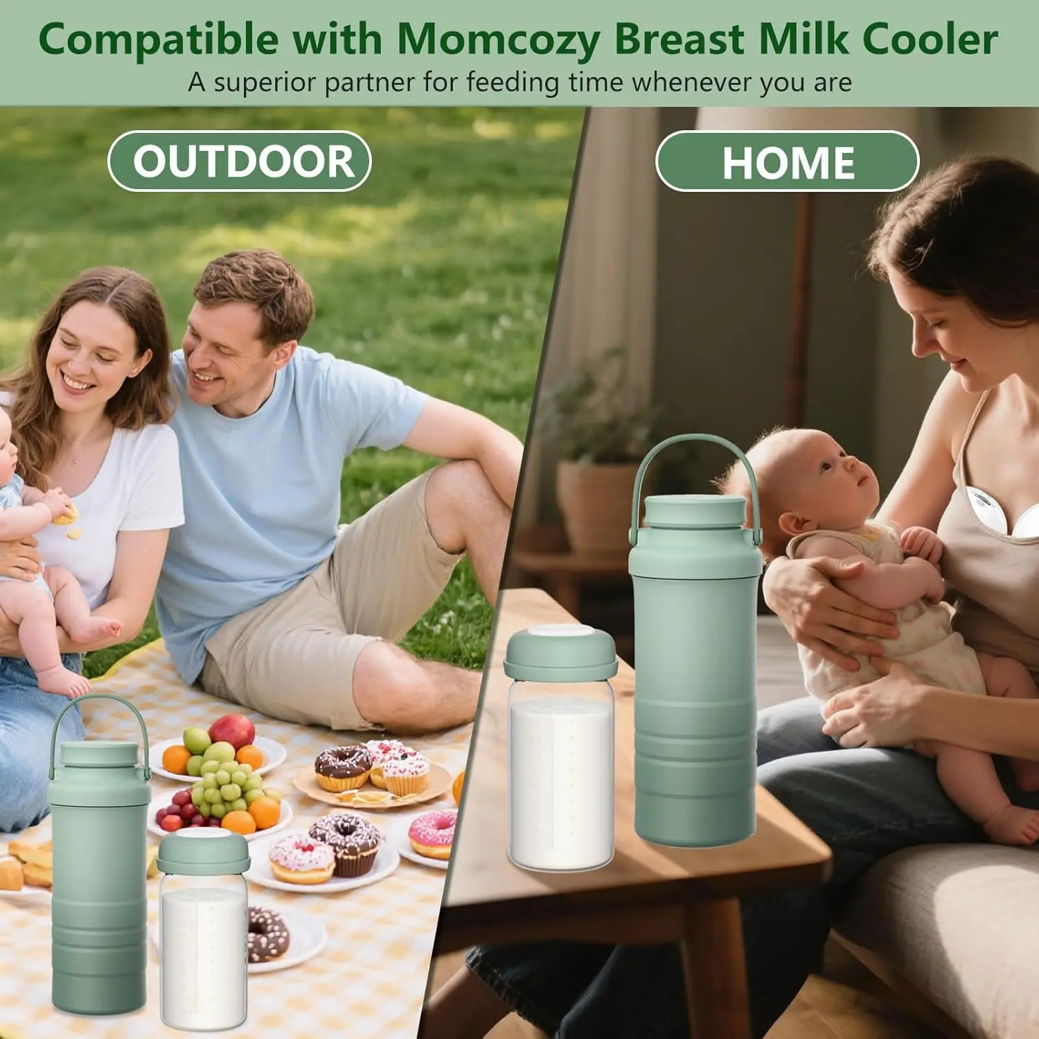 Botella almacenamiento leche materna Momcozy cuello ancho - imagen 5