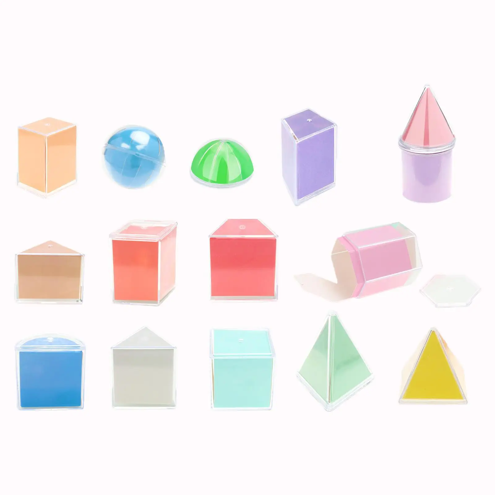 3D Geometric Shapes Montessori Learning Toys Educational Toy Geometric Shapes Blocks Set for Babies Ages 2+ Preschool Elementary