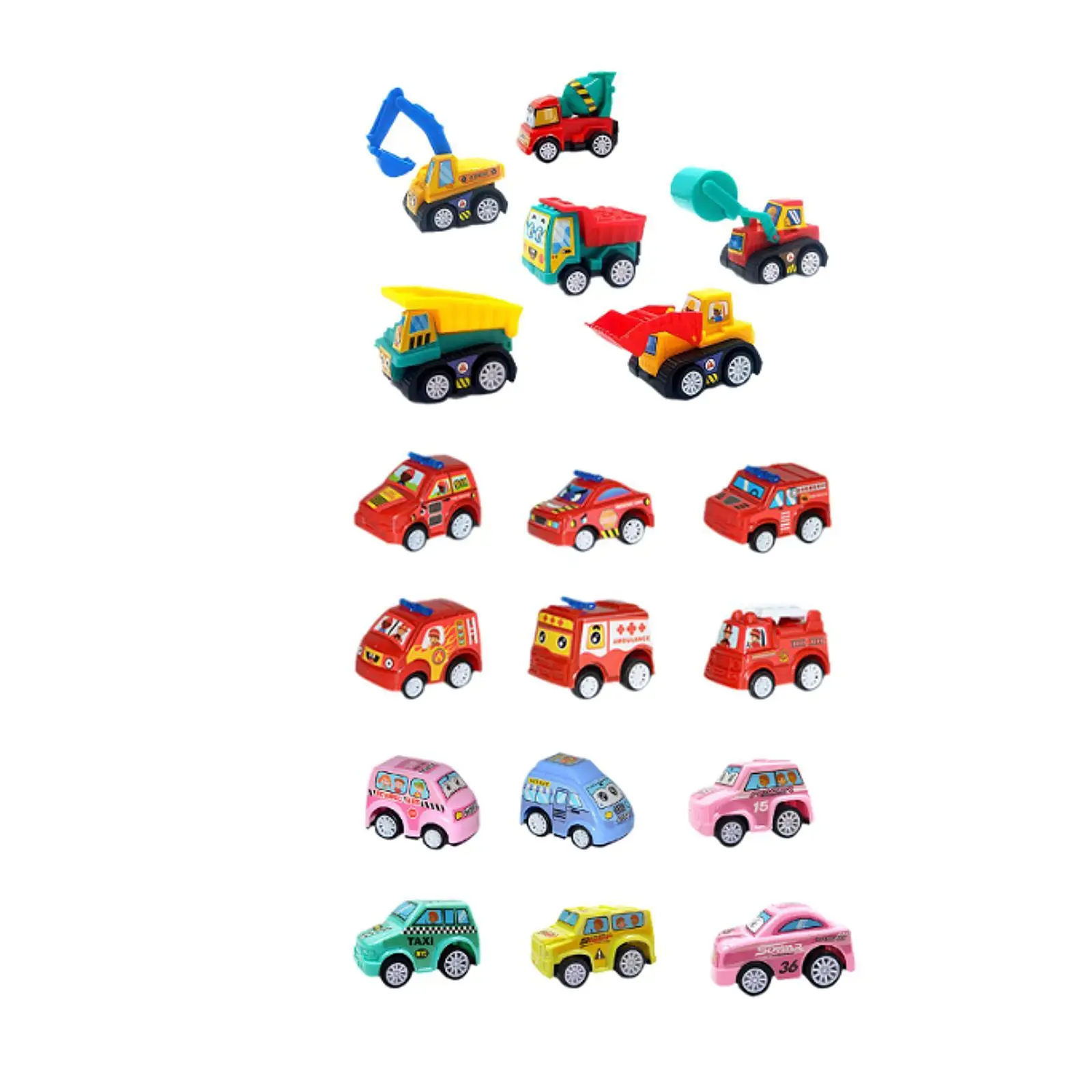 6 Pieces Pull Back Cars Toy Cute Realistic Toys for Stocking Stuffers Gifts
