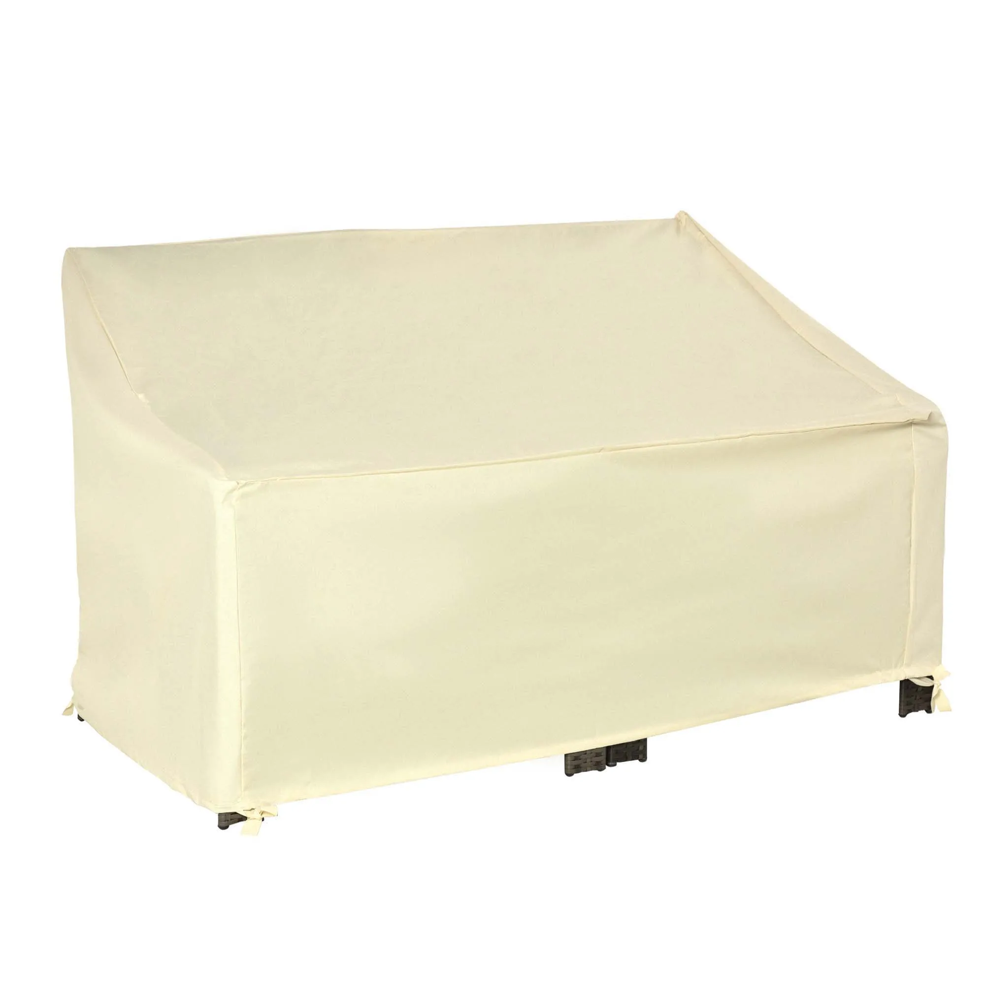 Outsunny Funda Protectora para Banco de 2 Plazas 140x84x56/94 cm Cubierta de Muebles Exterior Tela Oxford 600D con Recubrimiento Impermeable para Jardín Patio Terraza Crema