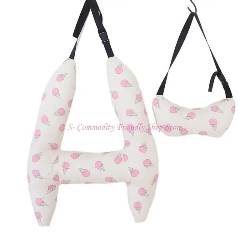 Almohada ergonómica apoyo para cabeza del coche 85AE, ayuda para dormir en coche, algodón para viaje tranquilo - imagen 2