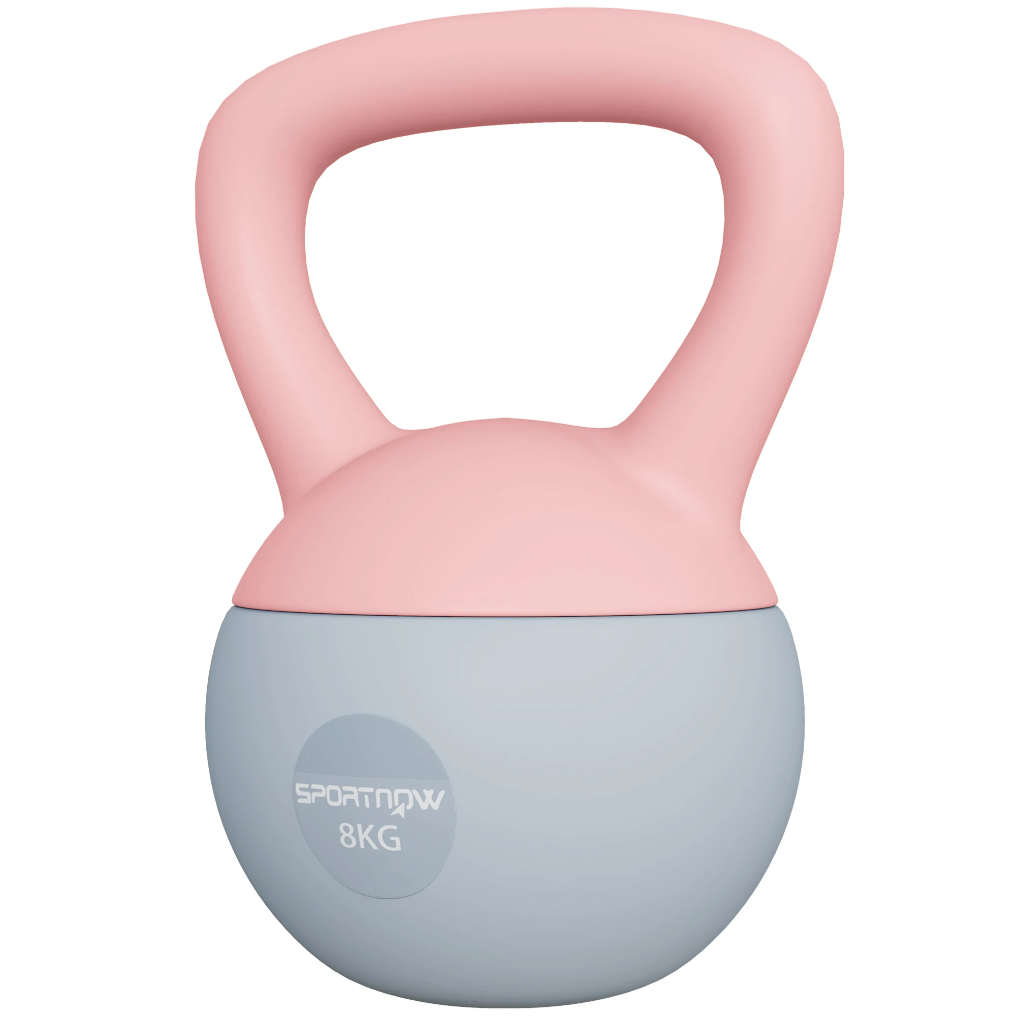 SPORTNOW Pesa Rusa, Soft Kettlebell Relleno de Arena Metálica y Mango Antideslizante, para Entrenamiento Culturismo en Casa, Gimnasio, Rosa Palo y Gris - imagen 2