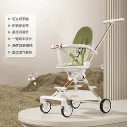Carrito de bebé ligero y plegable; asiento reversible y reclinable