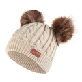 brown pom ball beige