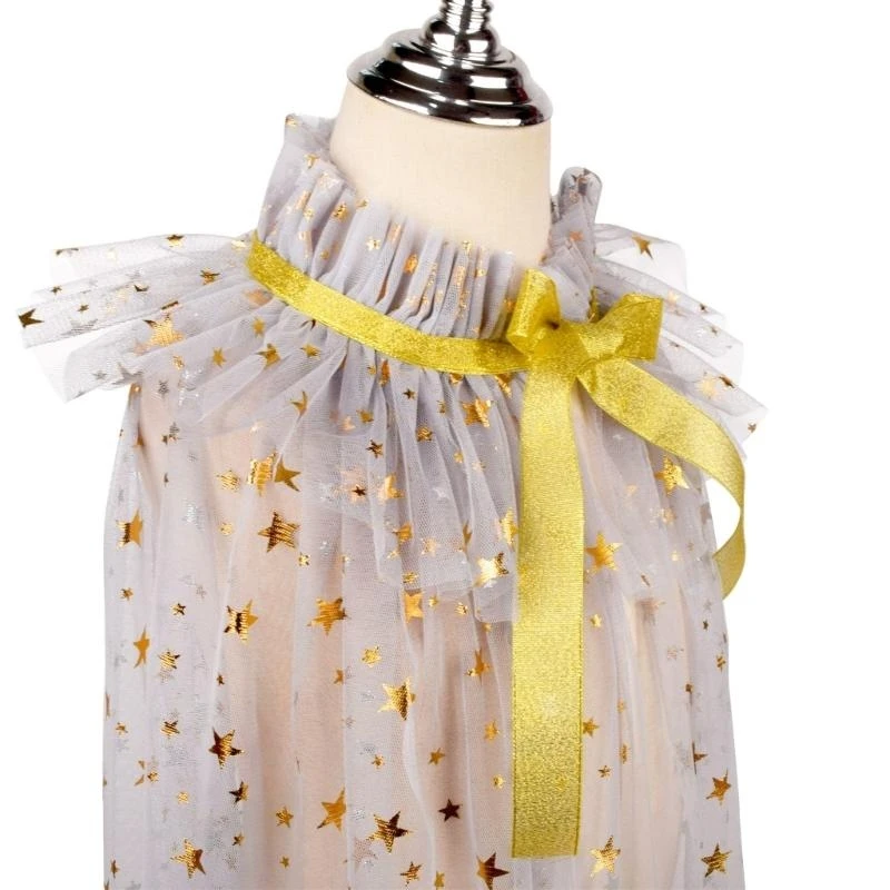 M76C Paquete 2 uds. Capa tul con varita estrella, capa para actuaciones, accesorios para fiestas disfraces y - imagen 4