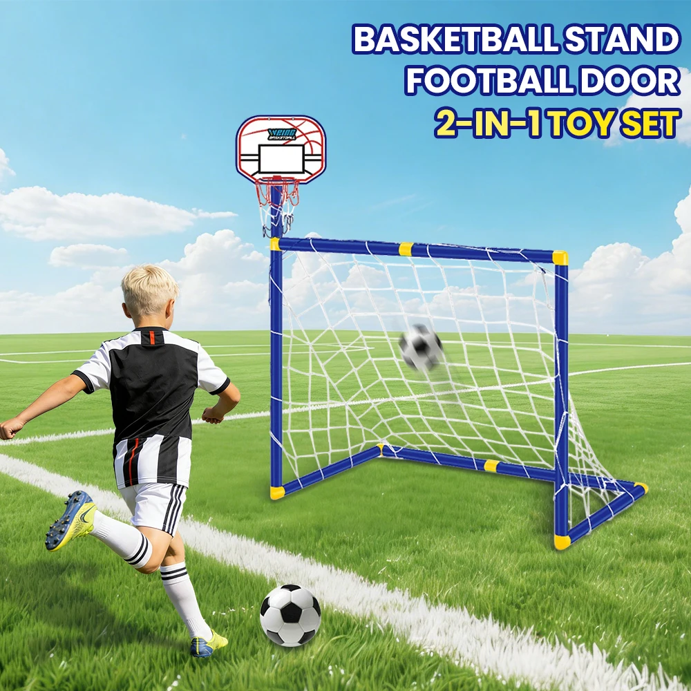 Portería infantil 2 en 1: fútbol y baloncesto desmontable - imagen 4