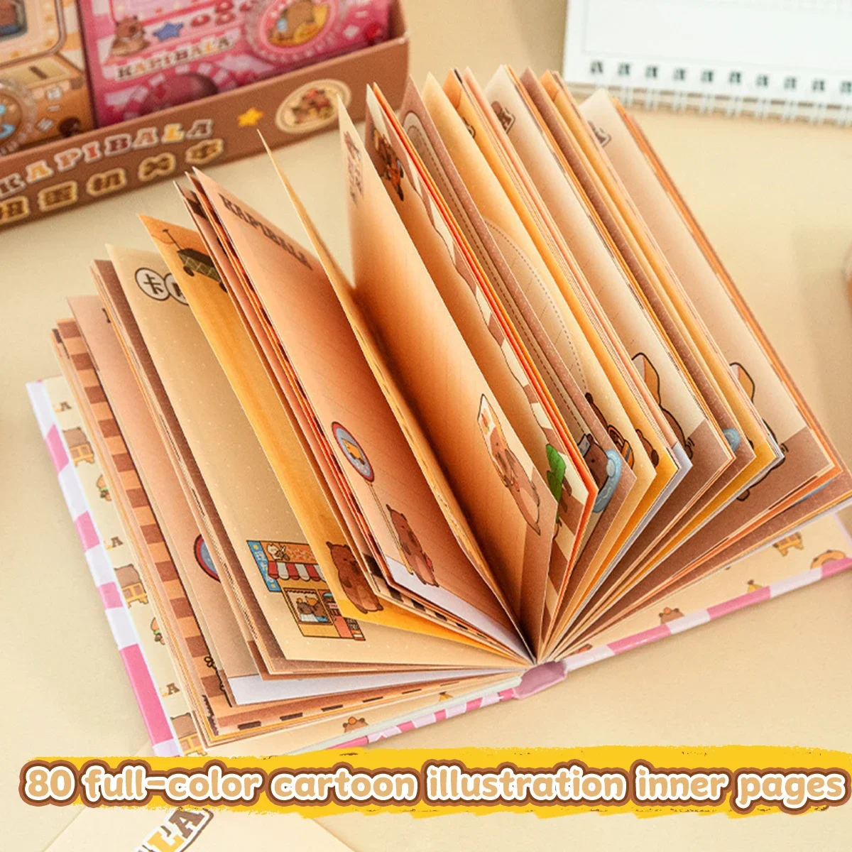 Tablero ocupado de capibara Kawaii, cuaderno sensorial para aliviar el estrés, juguete reutilizable para la vuelta a la escuela para estudiantes y niños, juguete de regalo educativo - imagen 4