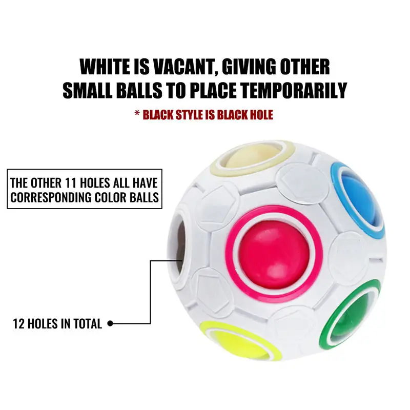 Juguete para aliviar el estrés en la yema del dedo, Bola de rompecabezas de arcoíris, cubo mágico de fútbol, Bola de velocidad para niños y adultos, regalos de alta calidad - imagen 2