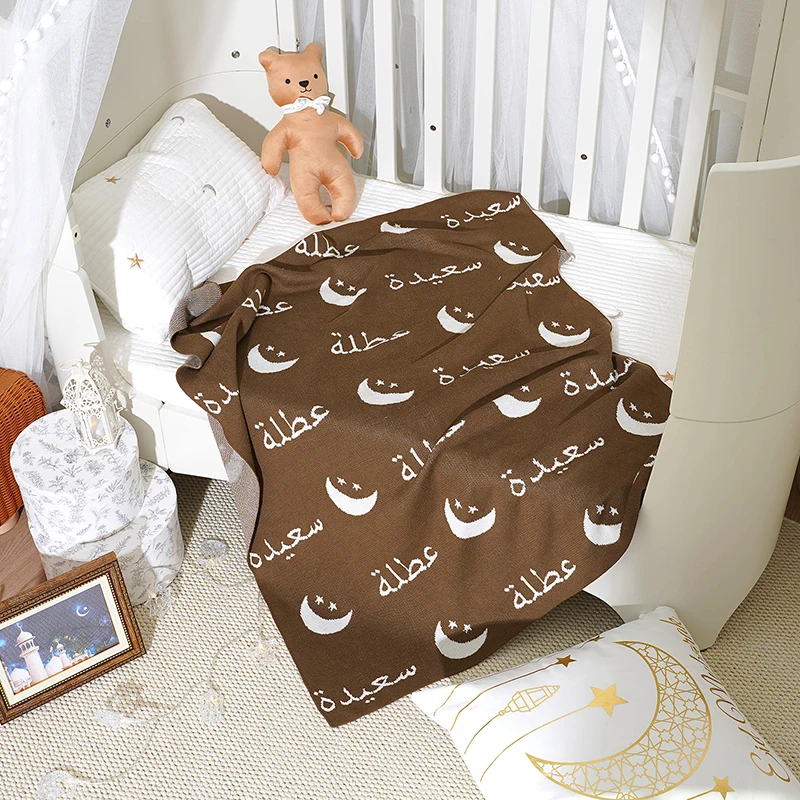 Manta de punto para bebé recién nacido, manta envolvente para cochecito, fundas para dormir de 100x80CM, colcha de cama para niño y niña, moda árabe a cuadros Sof - imagen 2
