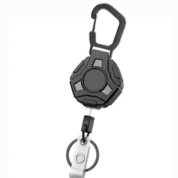 Soporte retráctil para insignia escolar con mosquetón y clip