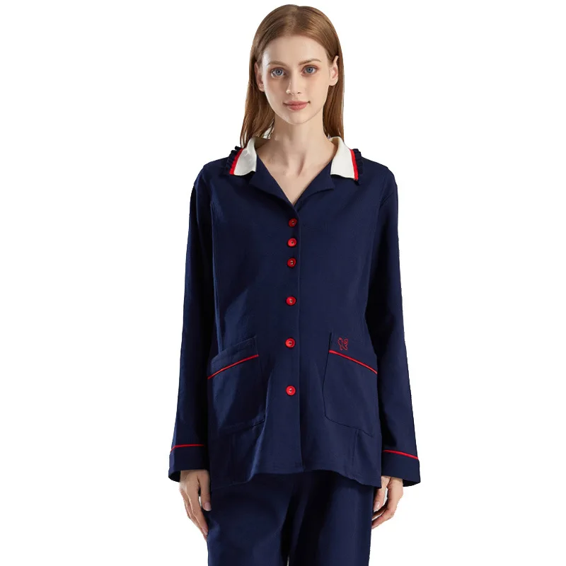 2025 nuevo camisón de algodón para lactancia embarazada, conjunto de ropa de dormir de maternidad de manga larga para lactancia, traje de pijama para mujer embarazada - imagen 5