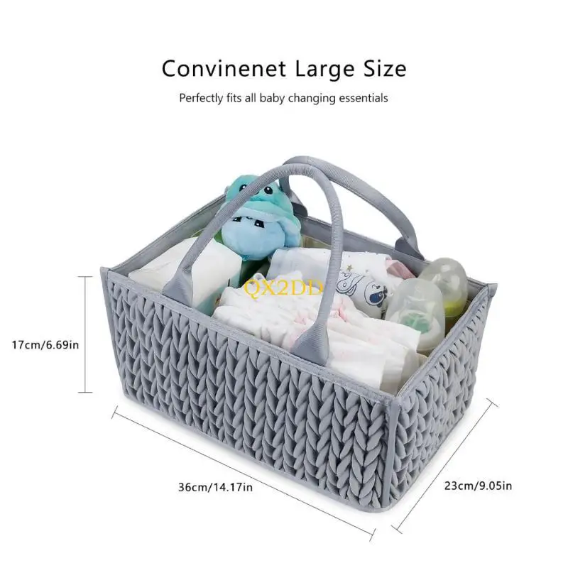 QX2D Travel Nursery Bin Bin Storage Canasta contenedor gran capacidad para pañales y toallitas Solución almacenamiento - imagen 3