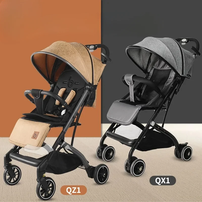 Cochecito bebé plegable reclinable ligero con barra de tracción - imagen 4