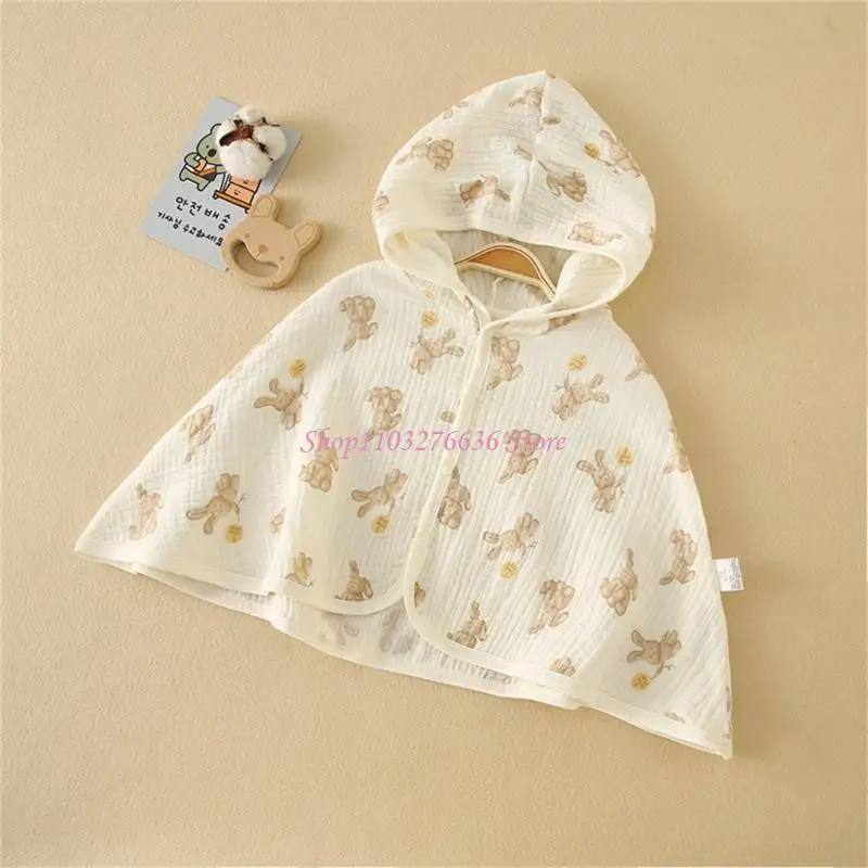 Capa con capucha para bebé R6FD, abrigo con capucha para verano, transpirable y bonito, ropa protección solar para bebés,