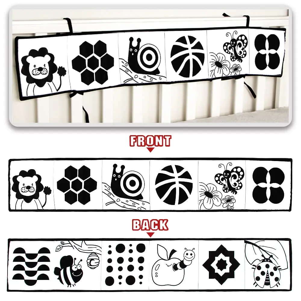 Libro de tela suave alto contraste para bebés recién nacidos - imagen 2