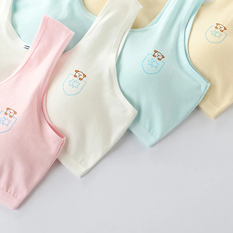 4 Piezas/Lote Sostenes para Niñas de 8-16 Años Algodón Esponja para Niñas Adolescentes Ropa Interior Niños Chaleco - imagen 3