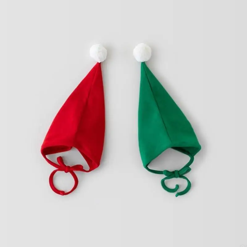 D7YD Festival bebé mameluco algodón fiesta Navidad desgaste Santa/ciervo mono y sombrero conjunto - imagen 4