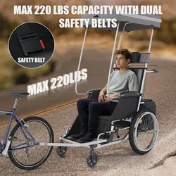 Remolque plegable para bicicleta infantil con asiento de seguridad