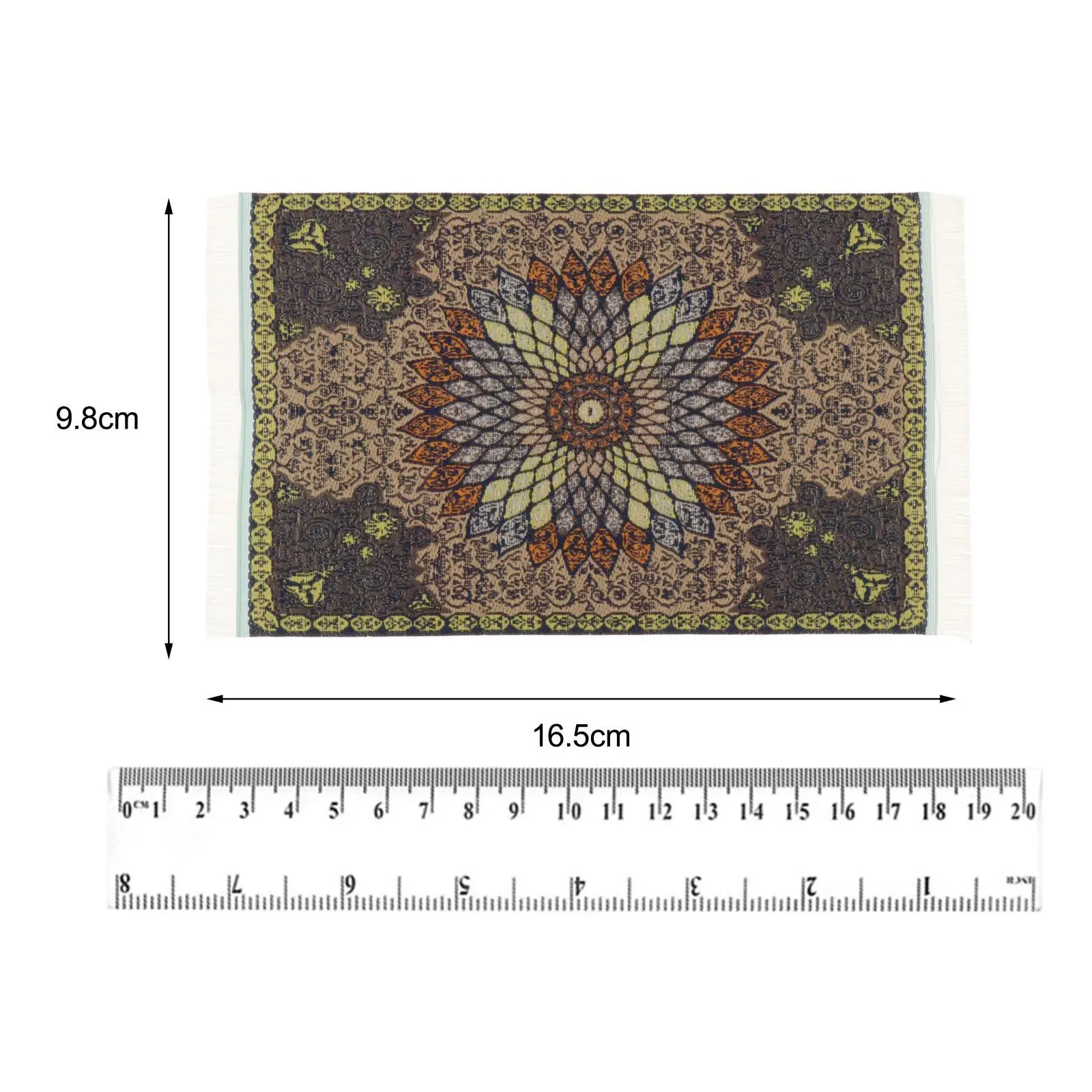 1/12 Mini Blanket Craft Mini Woven Carpet for Layout Decoration Fairy Garden