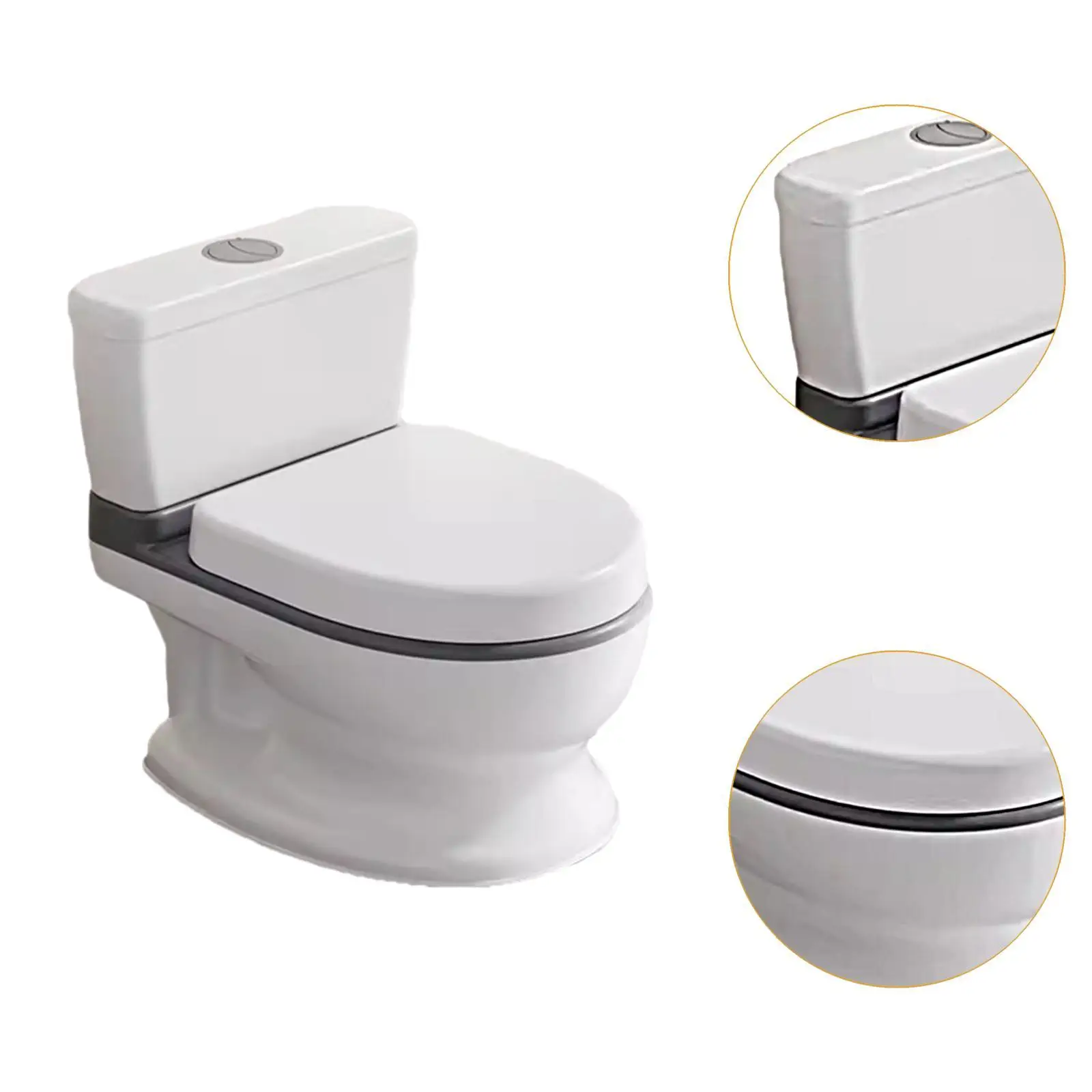 Orinal para niños, asiento de entrenamiento de simulación de inodoro con música, cómoda silla antideslizante para aprendizaje de inodoro de niños pequeños - imagen 5