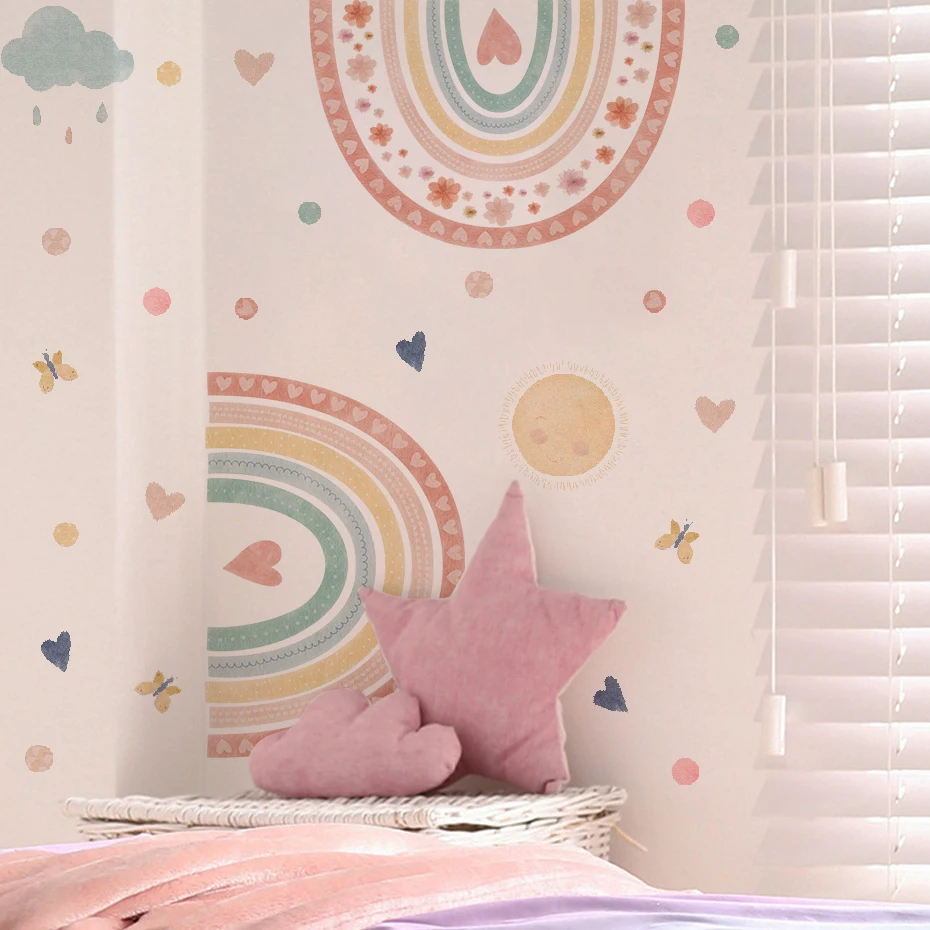 Pegatinas de pared arcoíris y estrellas para habitación bebé - imagen 3