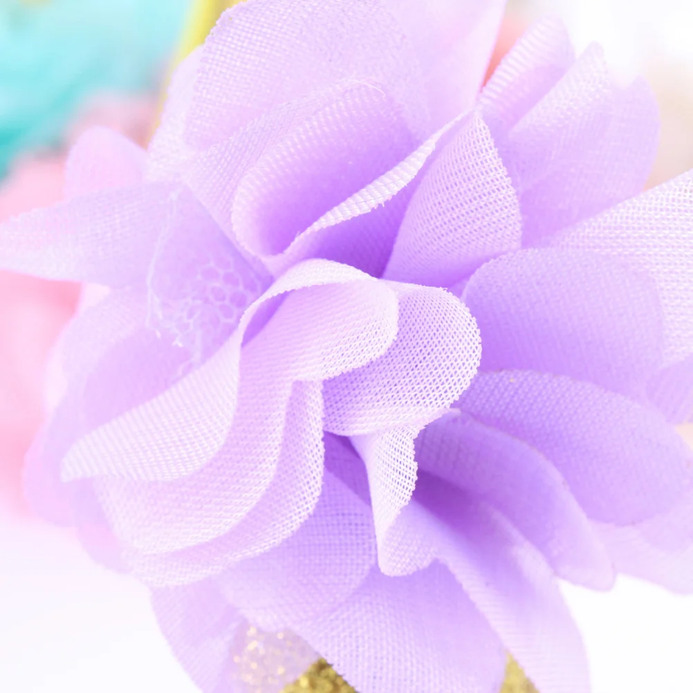 Accesorios para el cabello de flores moradas para bebé, corona ligera, diadema para fiesta de 1er cumpleaños, diadema para 1 año de cumpleaños, pastel Smash - imagen 2