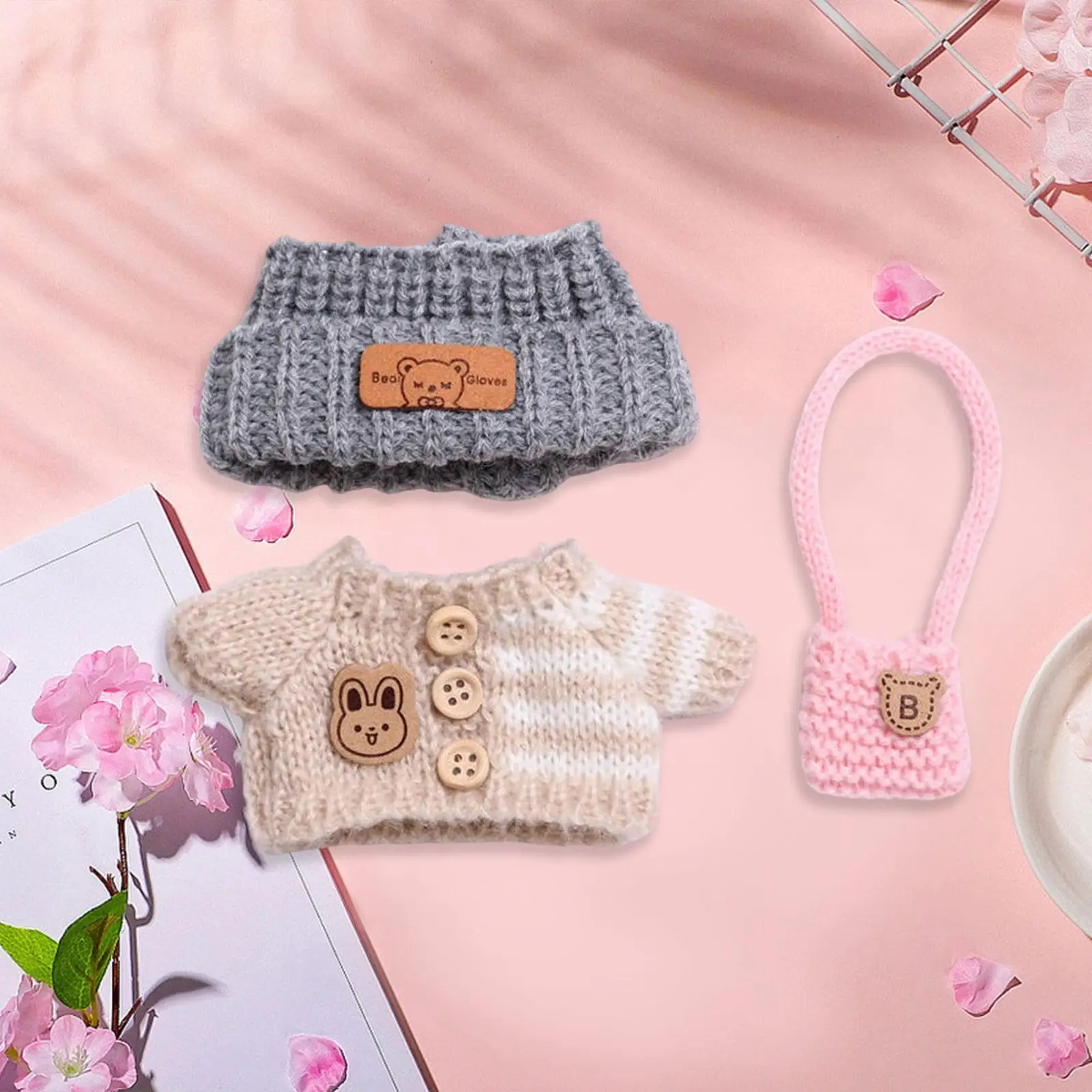 Plush Figure Clothing Set Fashion for Kids Birthday Gift DIY Photo Props Costume Accessories Dress up Pretend Play for 15cm Doll