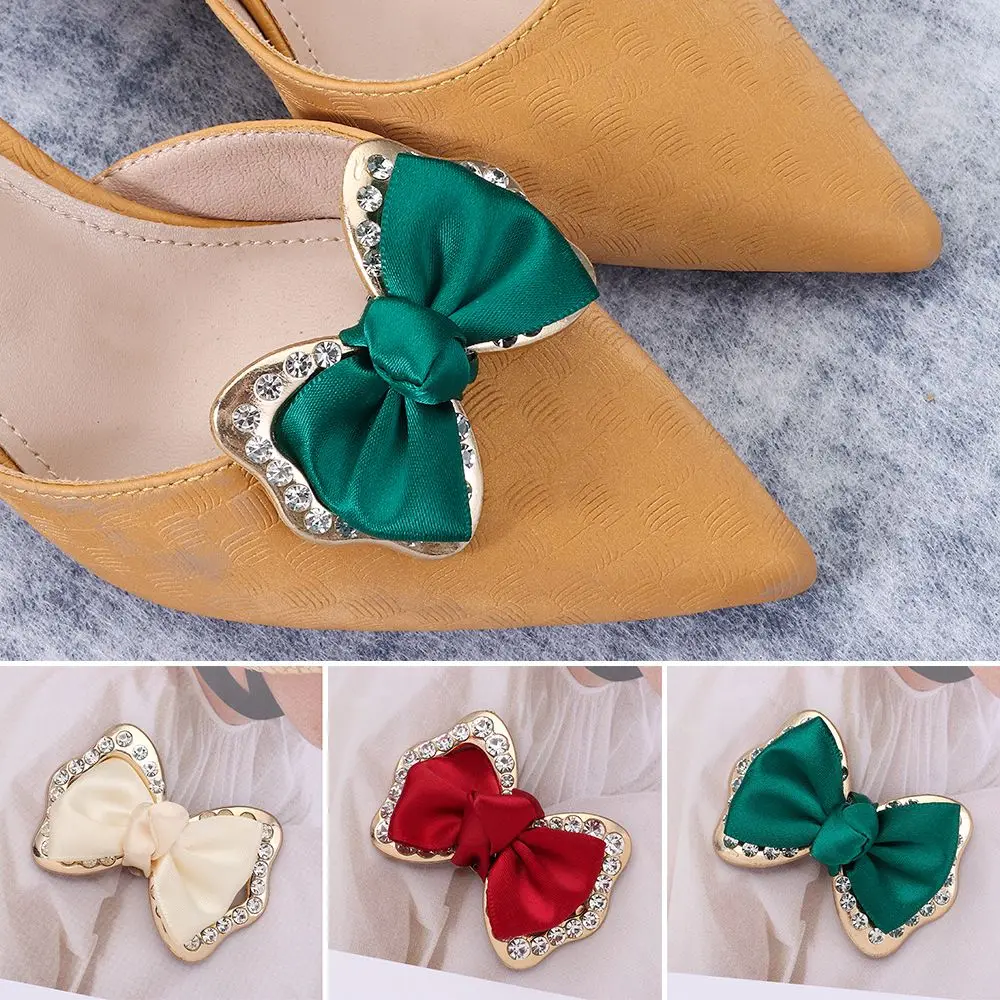 1 pieza de zapato de boda para mujer, abalorio de novia, hebilla, lazo, abrazadera de cinta, Clips brillantes, Clip para decoraciones de zapatos - imagen 4