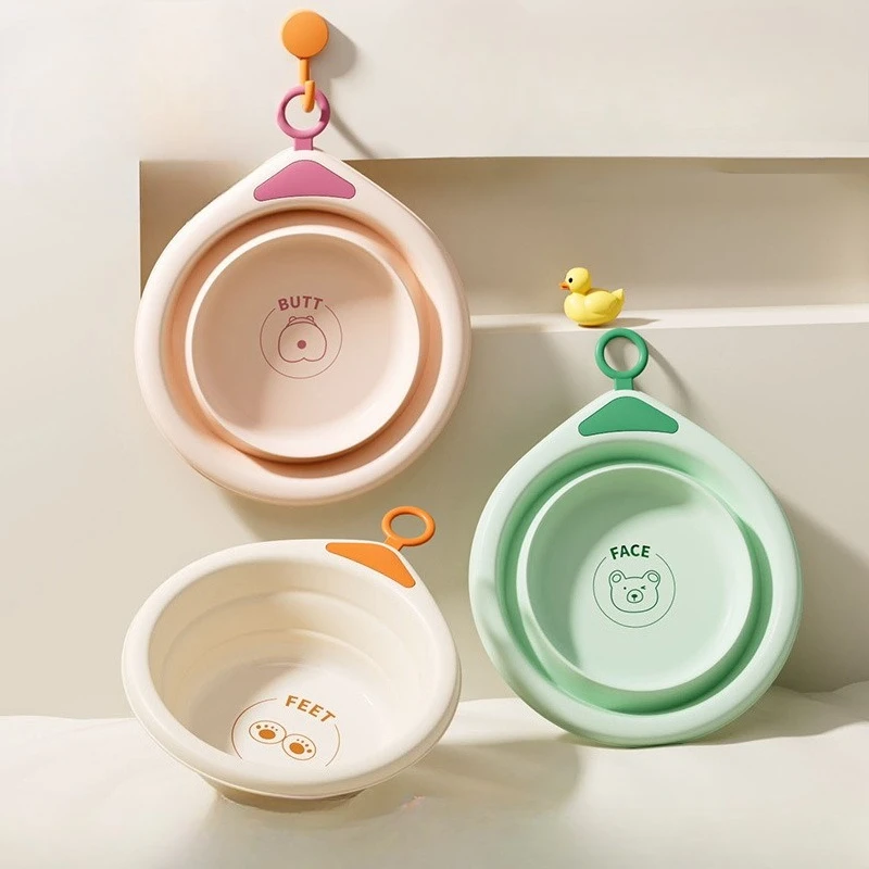 Lavabo de ducha plegable portátil para bebé, lavabo de plástico plegable para viaje, lavabo plegable duradero y seguro para Baño