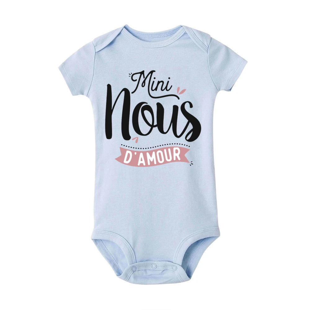 Mini Nous D'amour Body con estampado francés para bebé, Pelele de manga corta para recién nacido, ropa para regalo de ducha infantil, mono bonito para niño pequeño - imagen 4
