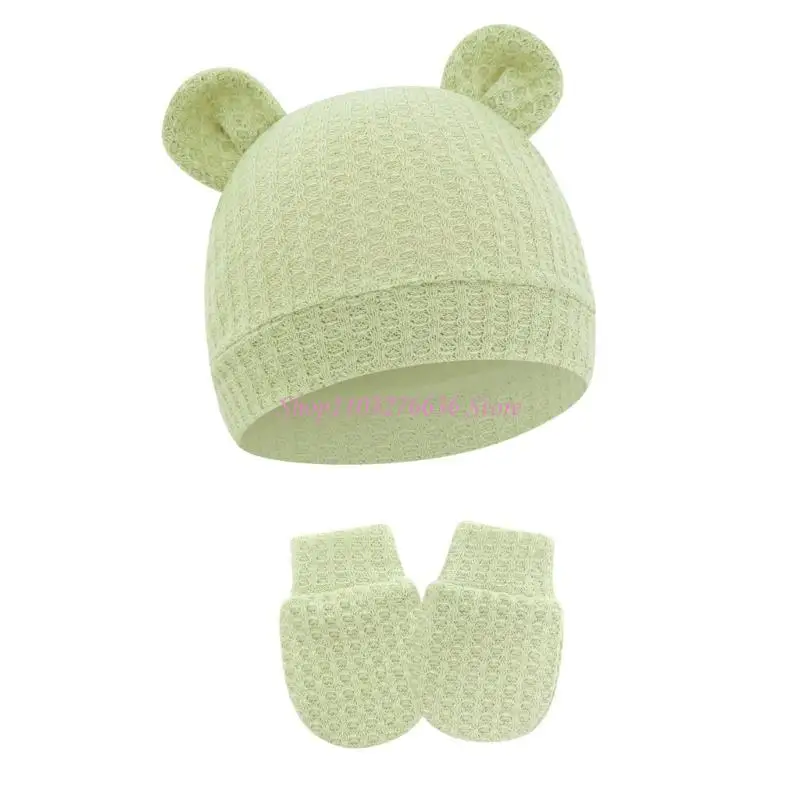Gorro y manoplas de algodón suave para bebé, cálido y transpirable - imagen 5