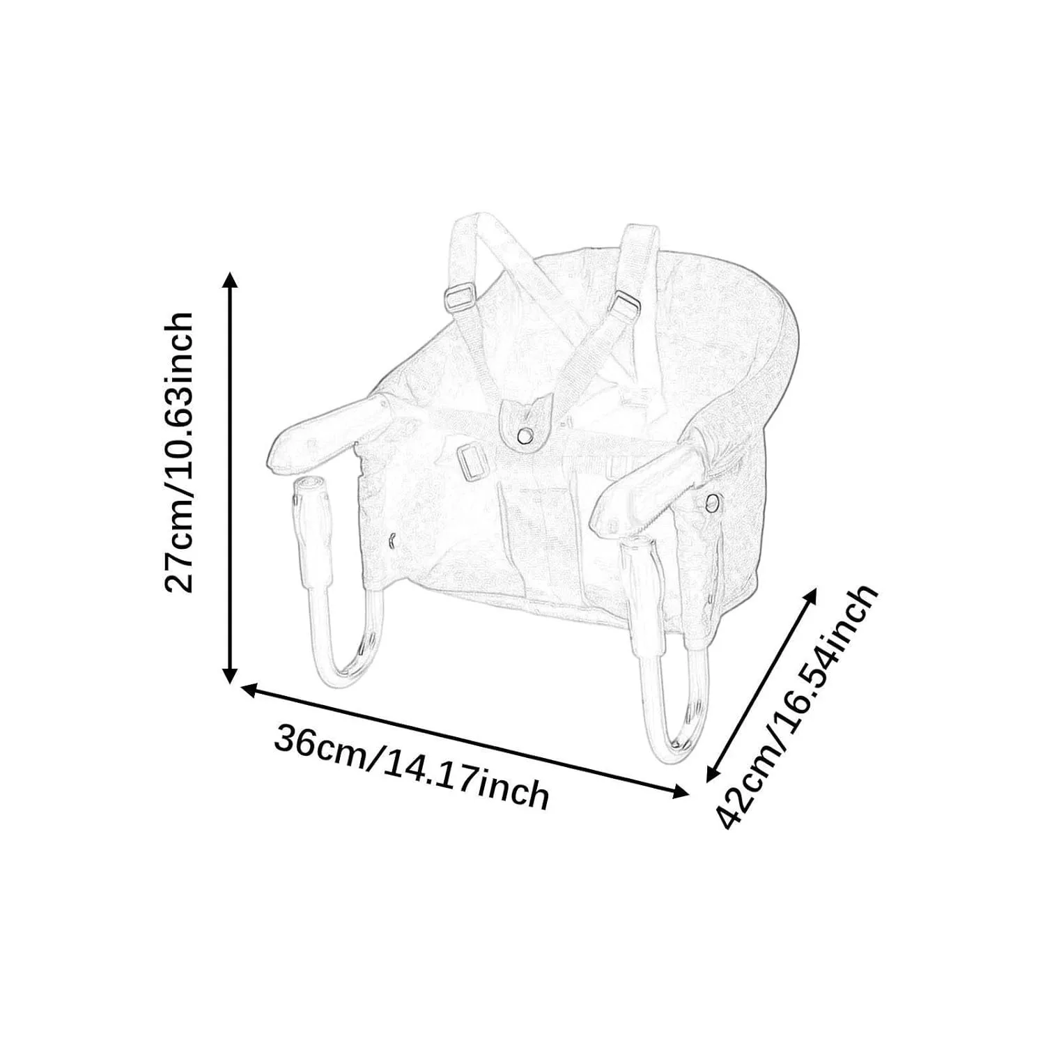 Silla plegable con gancho para bebé, asiento de alimentación portátil con Clip, alta carga, se sujeta a la Mesa - imagen 2