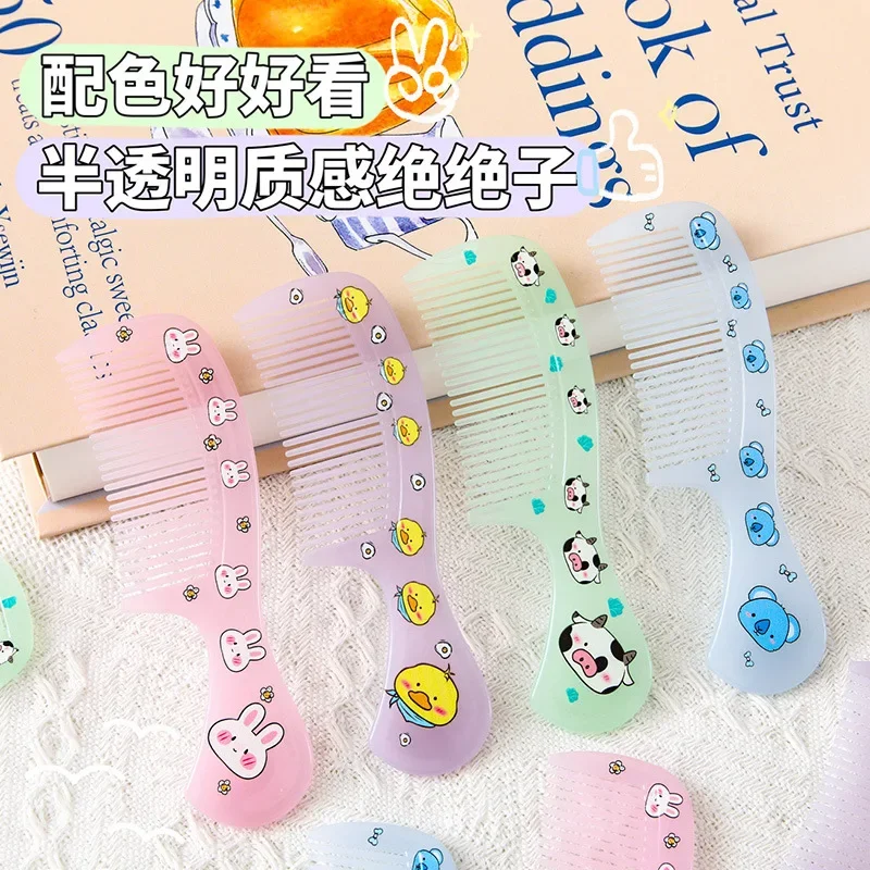 Nuevo peine de plástico para niños, cepillo de pelo portátil para estudiantes, niñas, viaje en casa, estilo portátil, peine de masaje de animales de dibujos animados - imagen 2