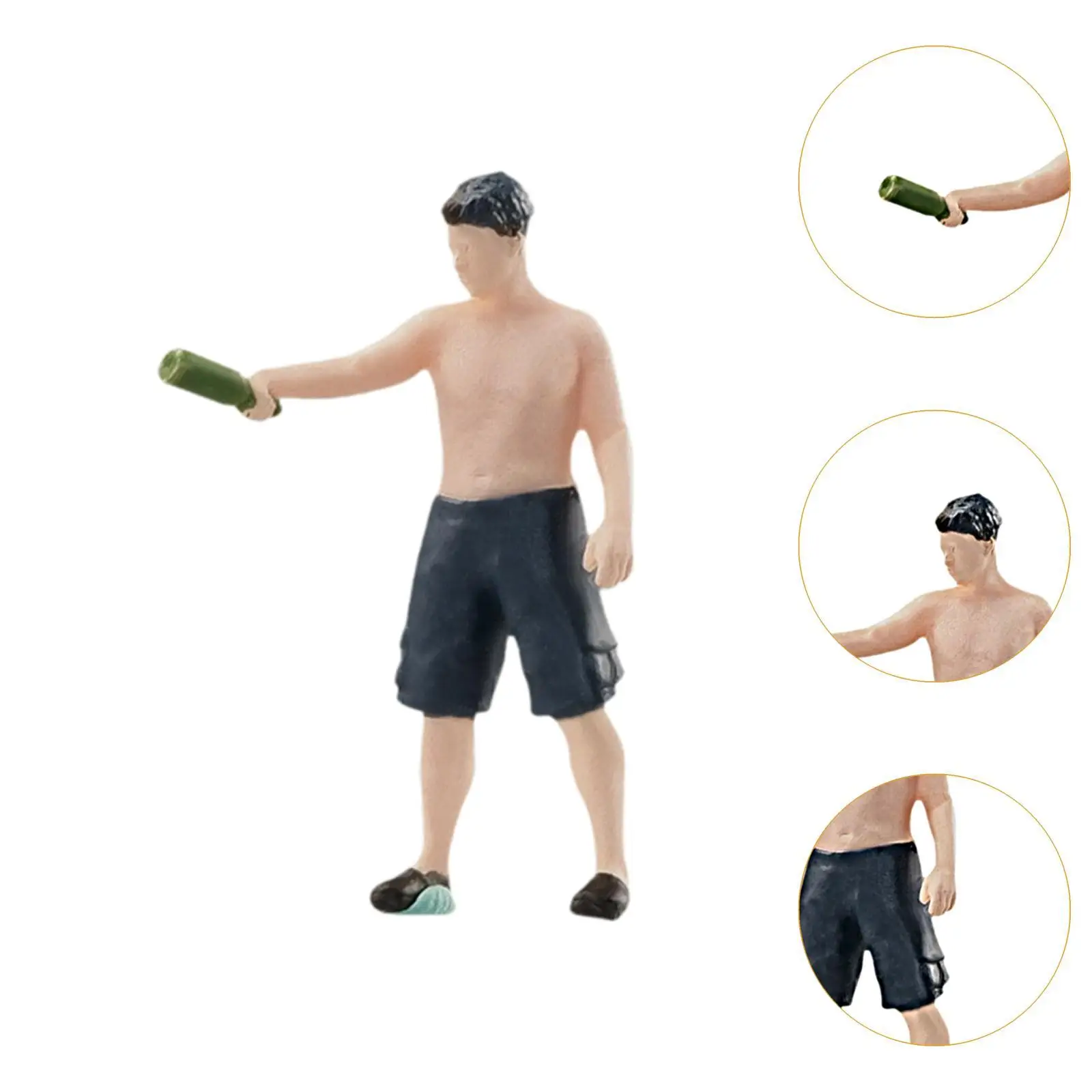 1/64 Miniature Figure Tiny People Figurine People Figure Holding A Bottle for Home