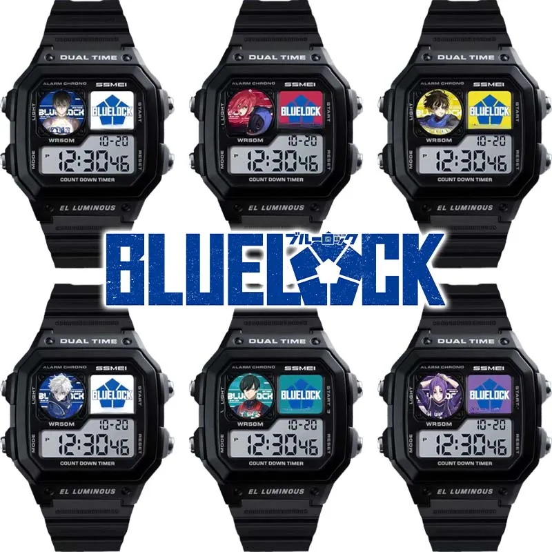 Isagi yoachi-relojes digitales LED, luminosos, deportivos, resistentes al agua, multifunción, con bloqueo azul, para estudiantes y niños