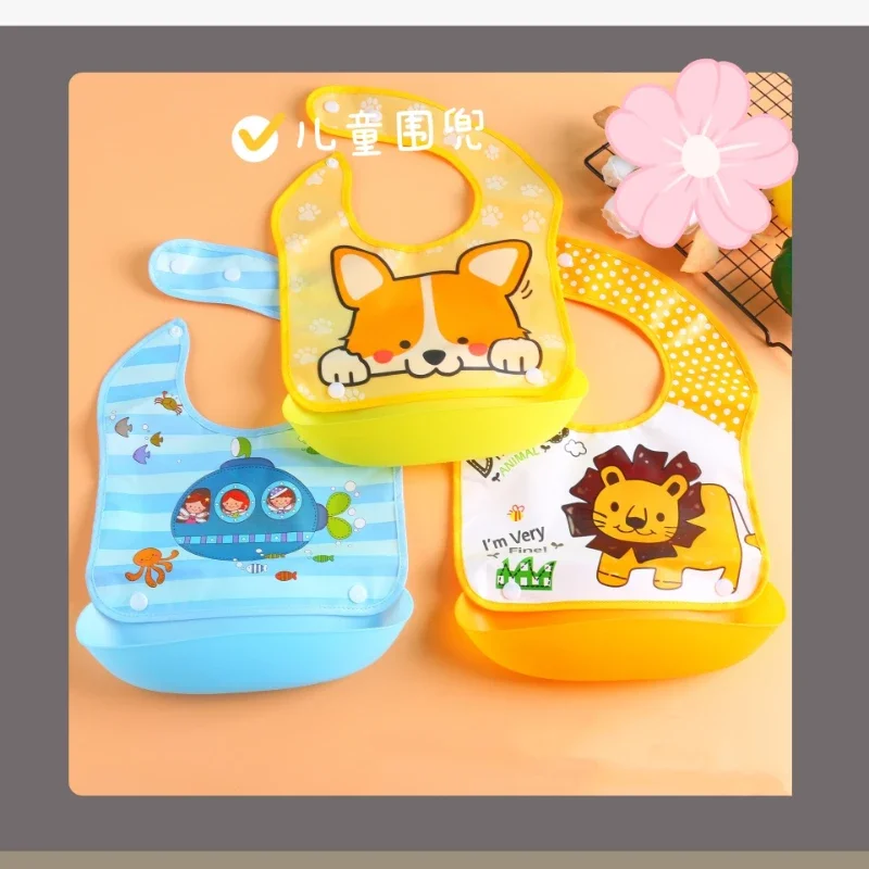 Babero naranja de manga larga para bebé, delantal impermeable para niño y niña, paño para eructar, babero de alimentación con bolsillo, 1 piezas - imagen 2