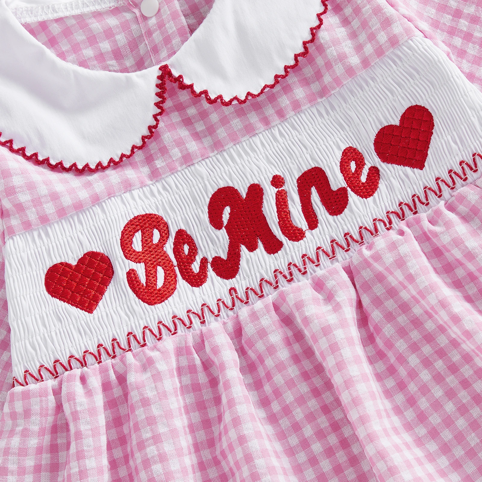 Conjunto niña ViSgogo San Valentín bordado de cuadros - imagen 3
