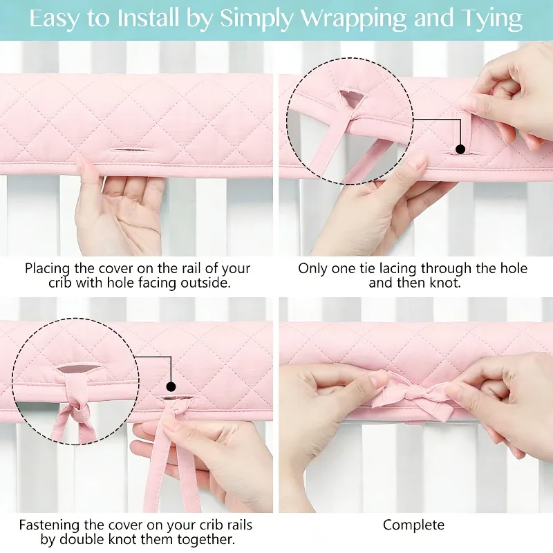 Protector de cuna en algodón suave antivuelco para bebé - imagen 4