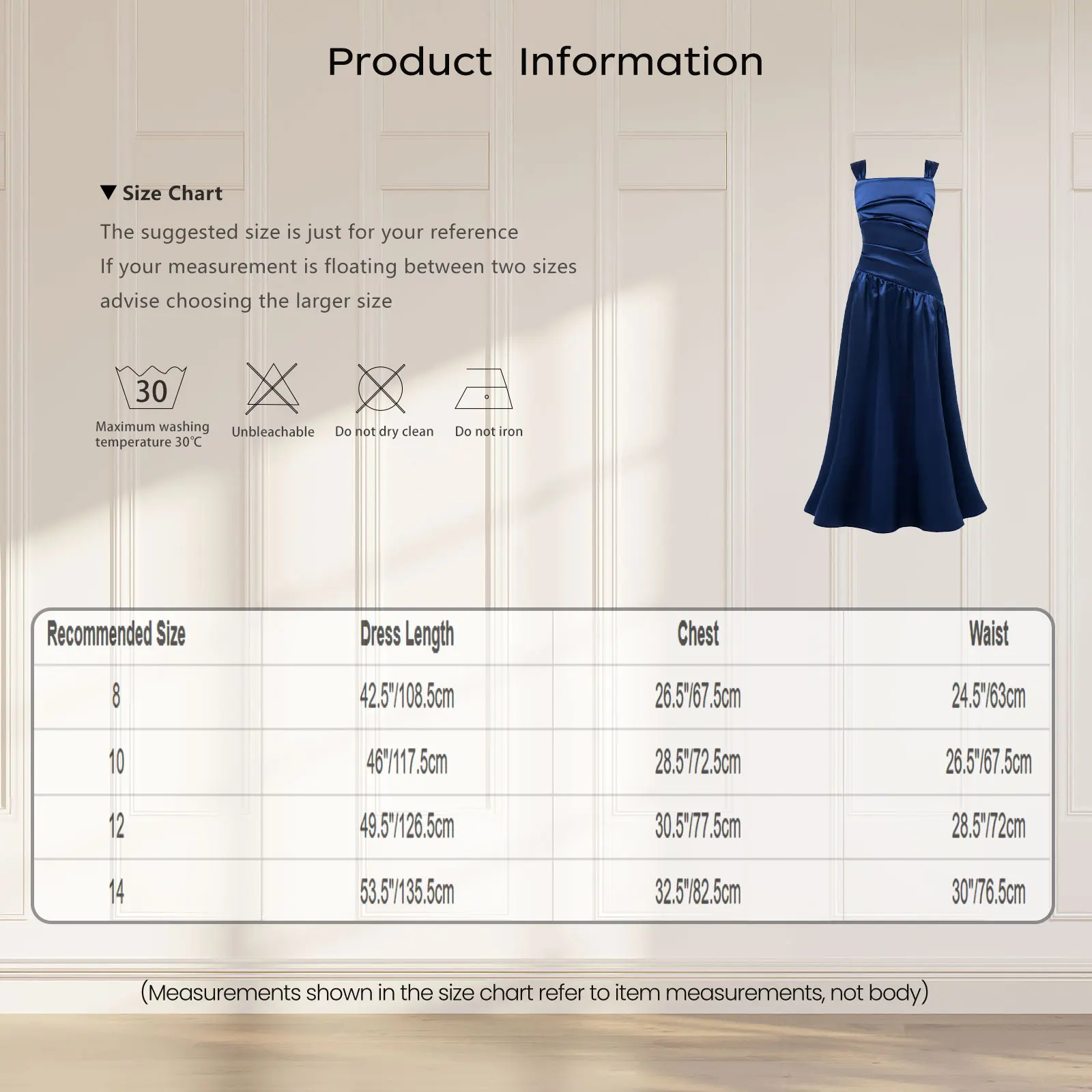 Vestido de fiesta satinado para niña – Cuello fruncido y corte en A - imagen 2
