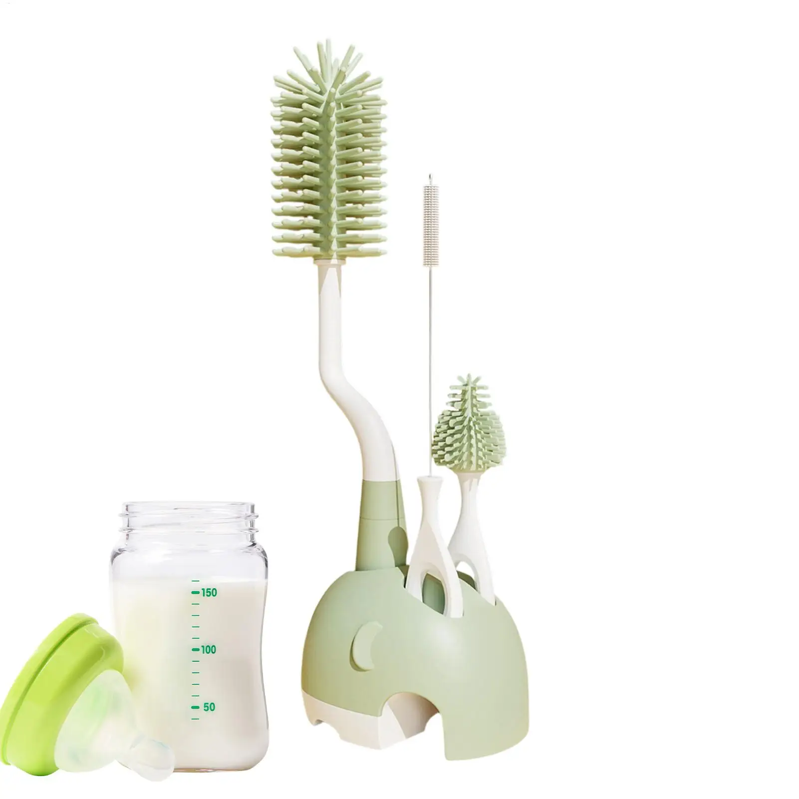 Juego de cepillos para biberones, Kit de limpieza de tazas multifuncional, juego de cepillos para biberones antiarañazos para viajes, Picnic, dormitorio, guardería