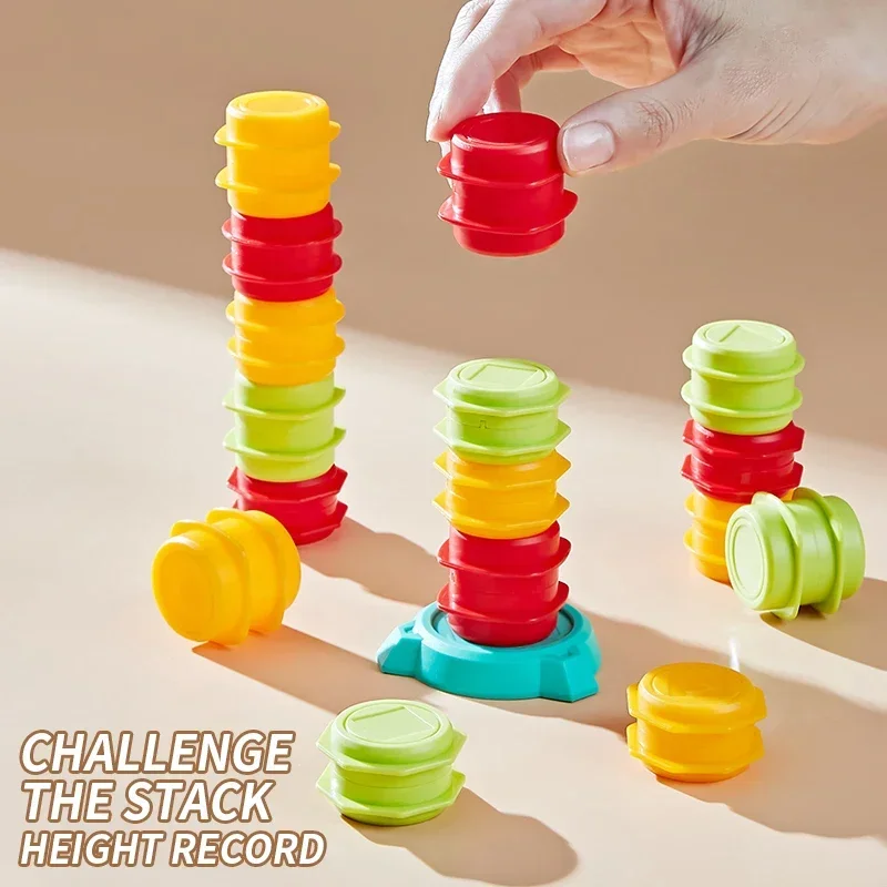 Juego educativo de apilamiento Montessori para edades tempranas, juego de coches de juguete, camión de ingeniería para niños, carretilla elevadora, juguetes educativos de aprendizaje cognitivo de Color - imagen 5