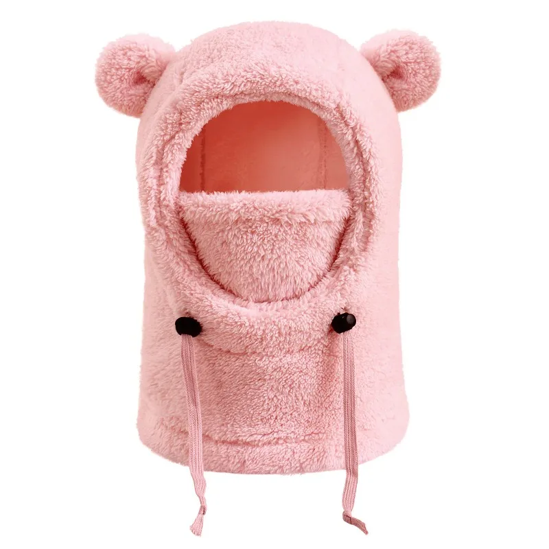 Gorro infantil de peluche con orejas de oso – Térmico antiviento