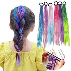 Moda para bebés, peluca con gradiente colorido para niños, trenzas para niñas, cuerda para el cabello trenzada sucia para niños, pasadores, accesorios para el cabello para niños