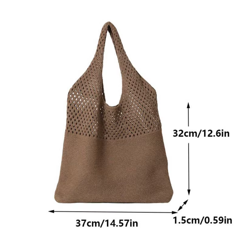 Bolso playero tejido de hombro para niña con gran capacidad