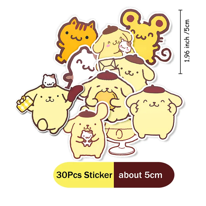 MINISO Pom Purin decoraciones para fiesta de cumpleaños recuerdo de niños plato de vaso de papel Cupcake vajilla desechable suministro de decoración de fiesta - imagen 2